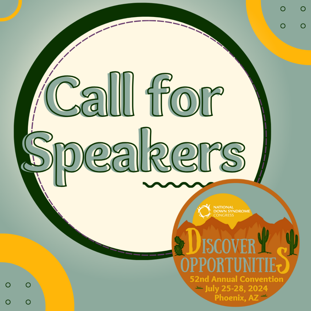 Block with Call for Speakers and desert logo 